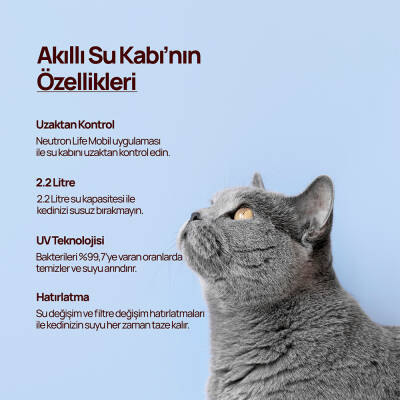 Neutron Ultraviyole Temizleyen Evcil Hayvan Akıllı Su Kabı - 3
