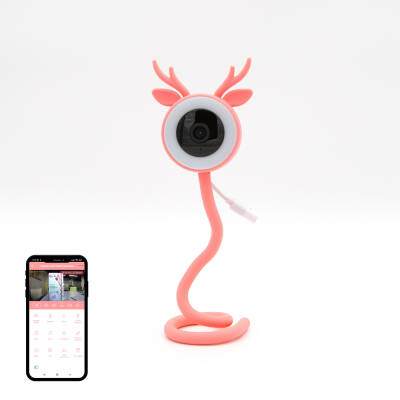 Neutron Geyik Figürlü Akıllı Bebek Kamerası Pembe - Neutron