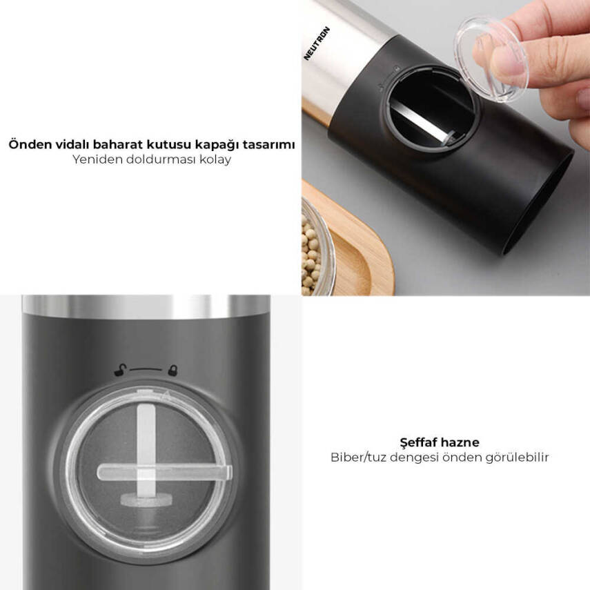 Neutron Pilli Tuz ve Baharat Öğütücü İkili - 11