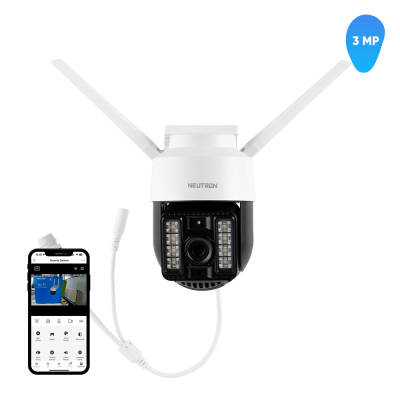 Neutron Alarmlı 3MP Pan/Tilt Dış Mekan IP Kamera - Neutron