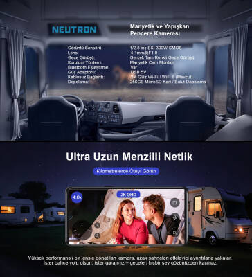 Neutron Manyetik Yapışkanlı 3MP Kablosuz Pencere Kamerası - 4