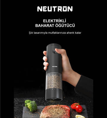 Neutron Dıştan Öğütme Ayarlı Pilli Tuz ve Baharat Öğütücü Tekli - 2
