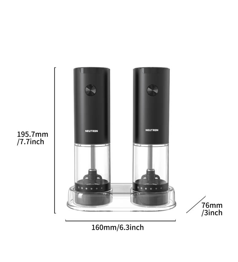 Neutron Dıştan Öğütme Ayarlı Pilli Tuz ve Baharat Öğütücü İkili - 4