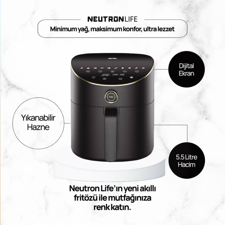 Neutron Smart Air Fryer Akıllı Fritöz XL 5.5 Litre - 4