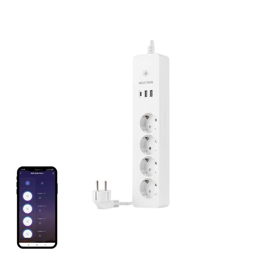Neutron Akıllı Kablosuz Akım Korumalı Çoklu Priz - 1